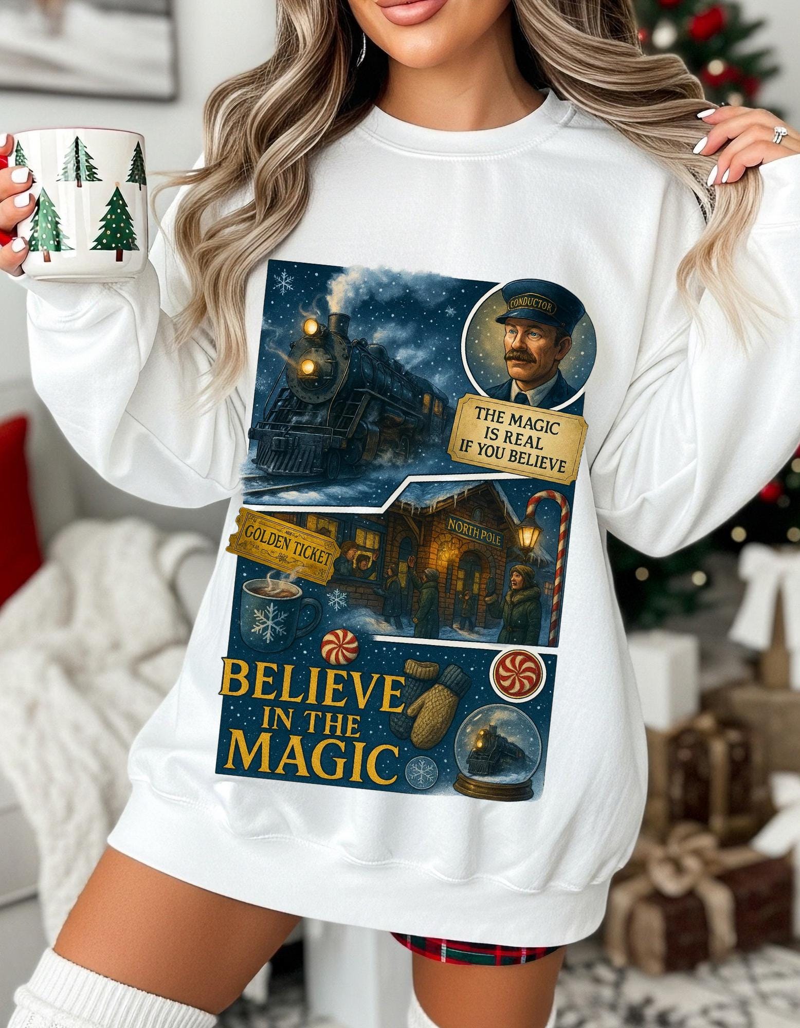 Nostalgic Magic-Themed Unisex Sweatshirt: Cozy Comfort Believe in Magic Gift for Him Her