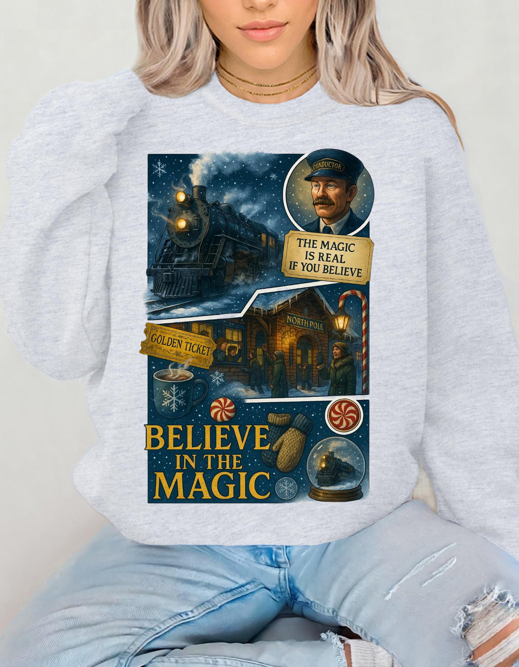 Nostalgic Magic-Themed Unisex Sweatshirt: Cozy Comfort Believe in Magic Gift for Him Her