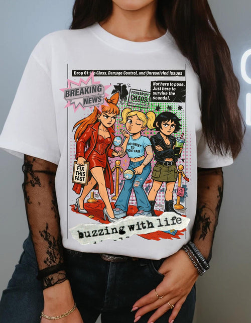 90s Cartoon Superhero Girl Power Tee: Sister Trio, Comic Book Gift