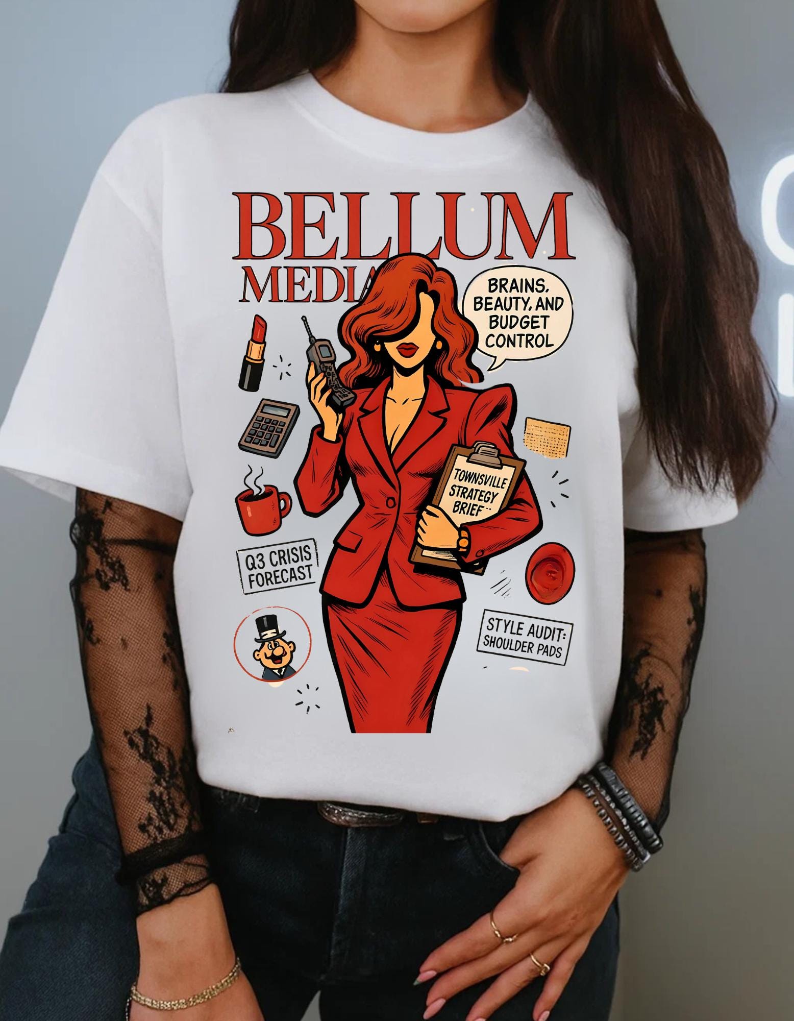 90s Bellum Parody Graphic Tee: Bold Women's Fashion Top