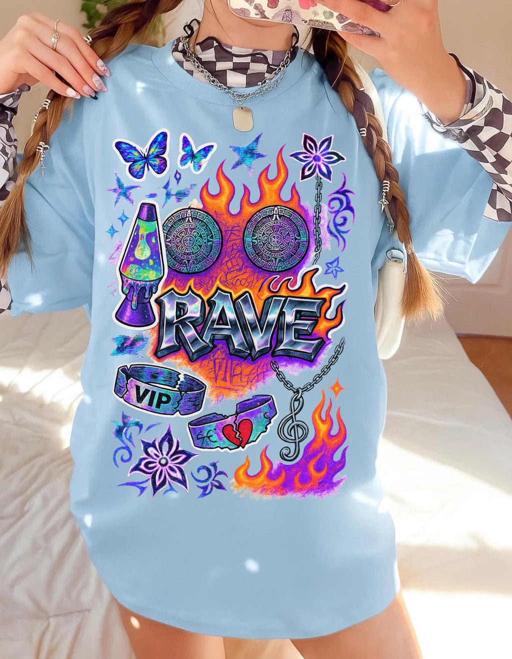 Retro Graphic Tee: Vibrant Unisex Cotton Festival Shirt