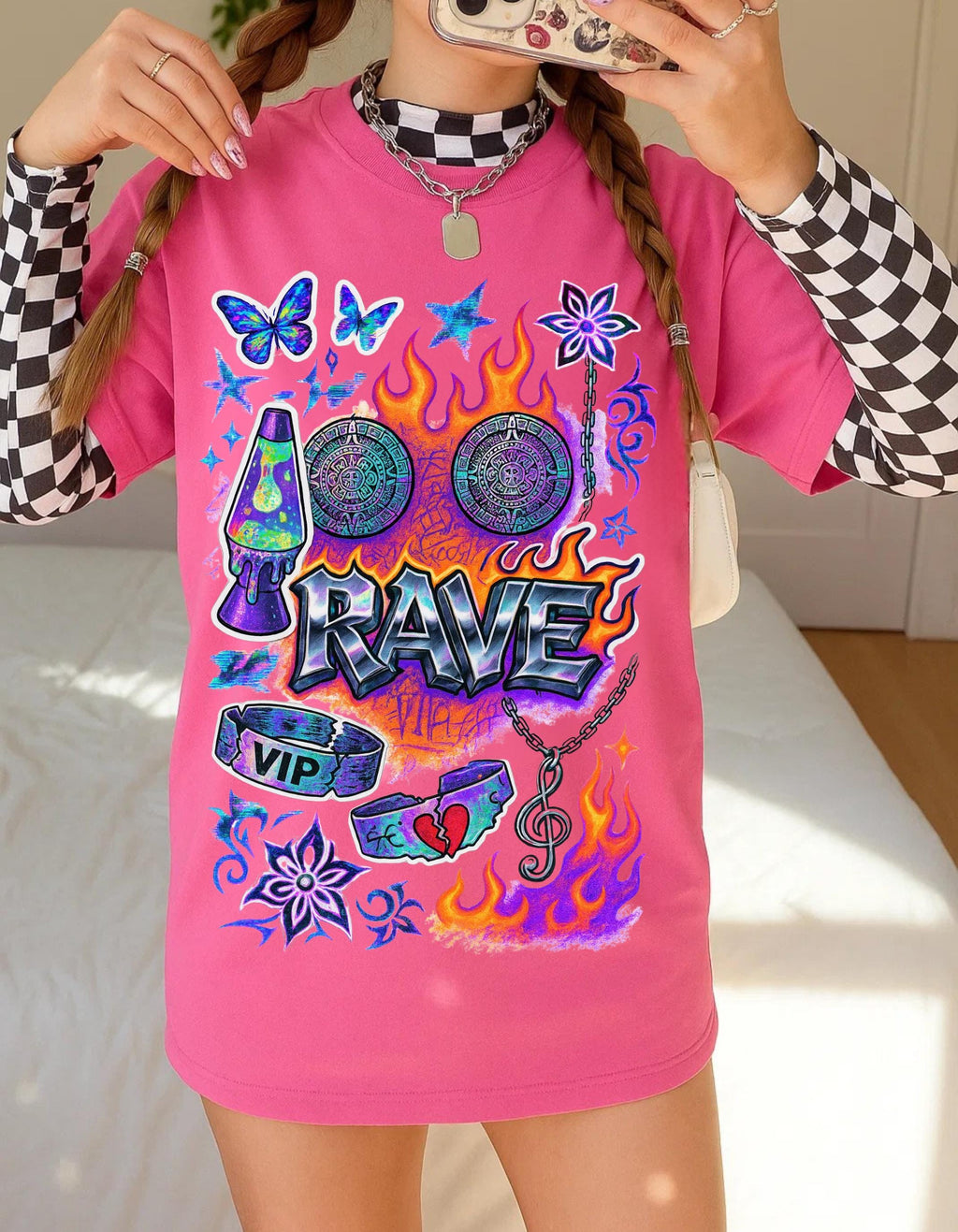 Retro Graphic Tee: Vibrant Unisex Cotton Festival Shirt