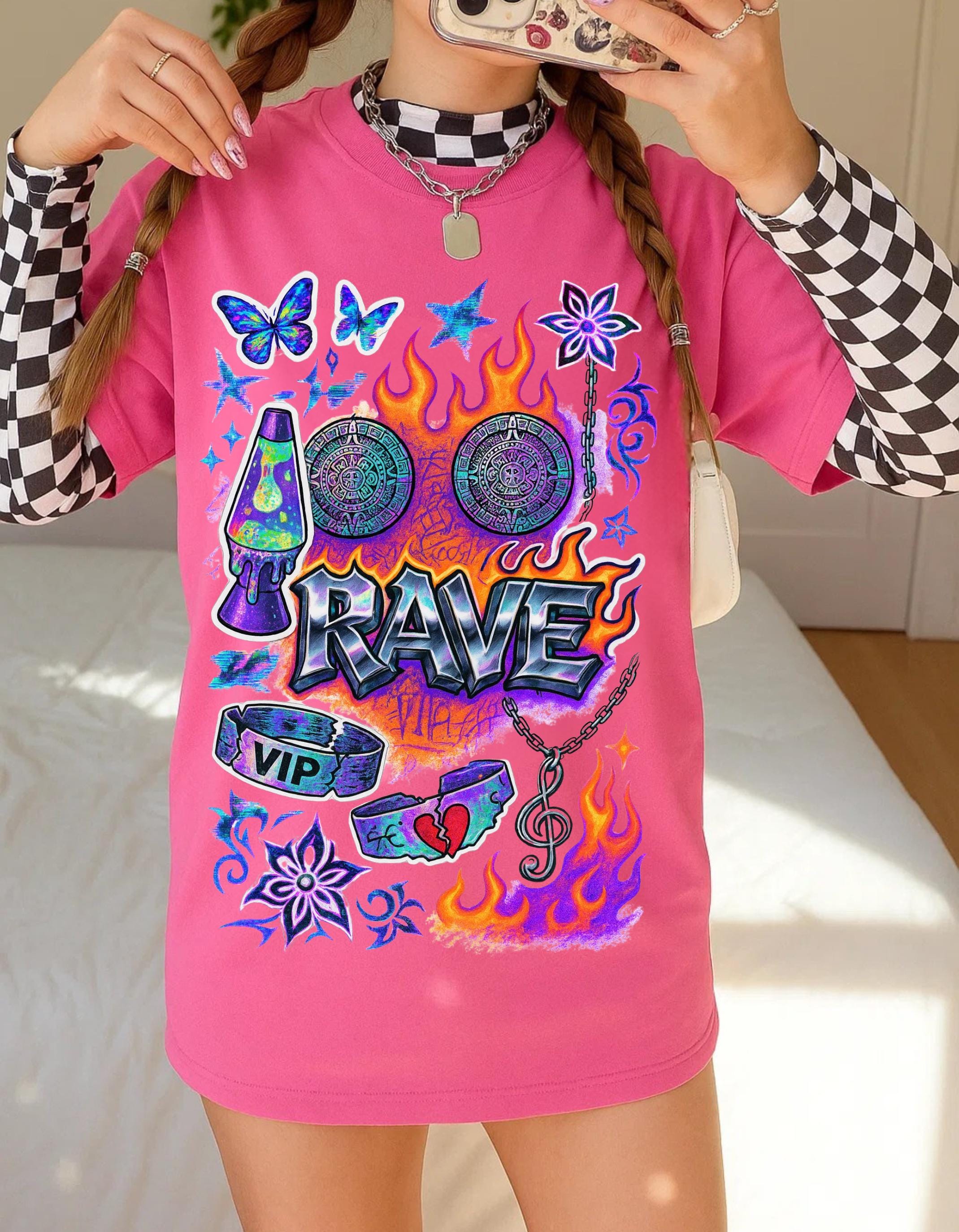Retro Graphic Tee: Vibrant Unisex Cotton Festival Shirt