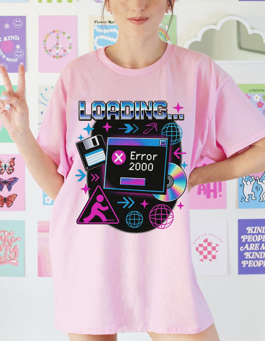 Retro Error 2000 Graphic Tee - Vintage Y2K Unisex Shirt