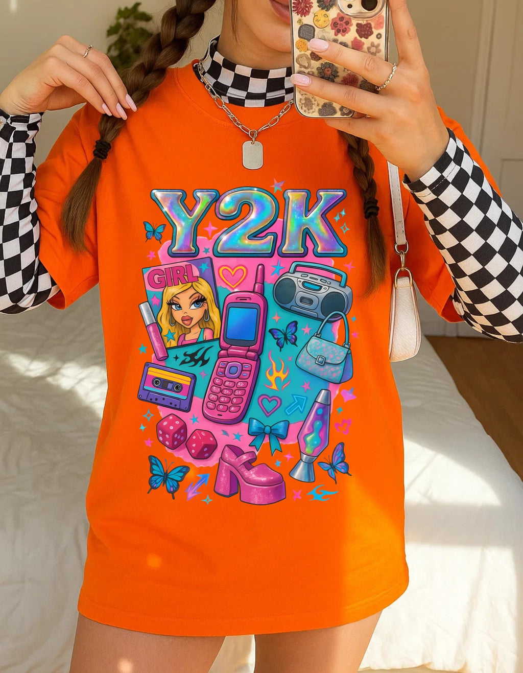 Y2K Graphic Tee: Retro 2000s Heavy Cotton Unisex Shirt - Nostalgic Streetwear Fashion Gift