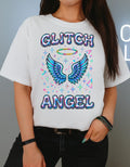 Glitch Angel Graphic Tee: Quirky Winged Unisex Shirt