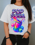 Y2K Holographic Soda Pop Chrome Candy Retro Graphic T-Shirt Unisex Cotton Tee
