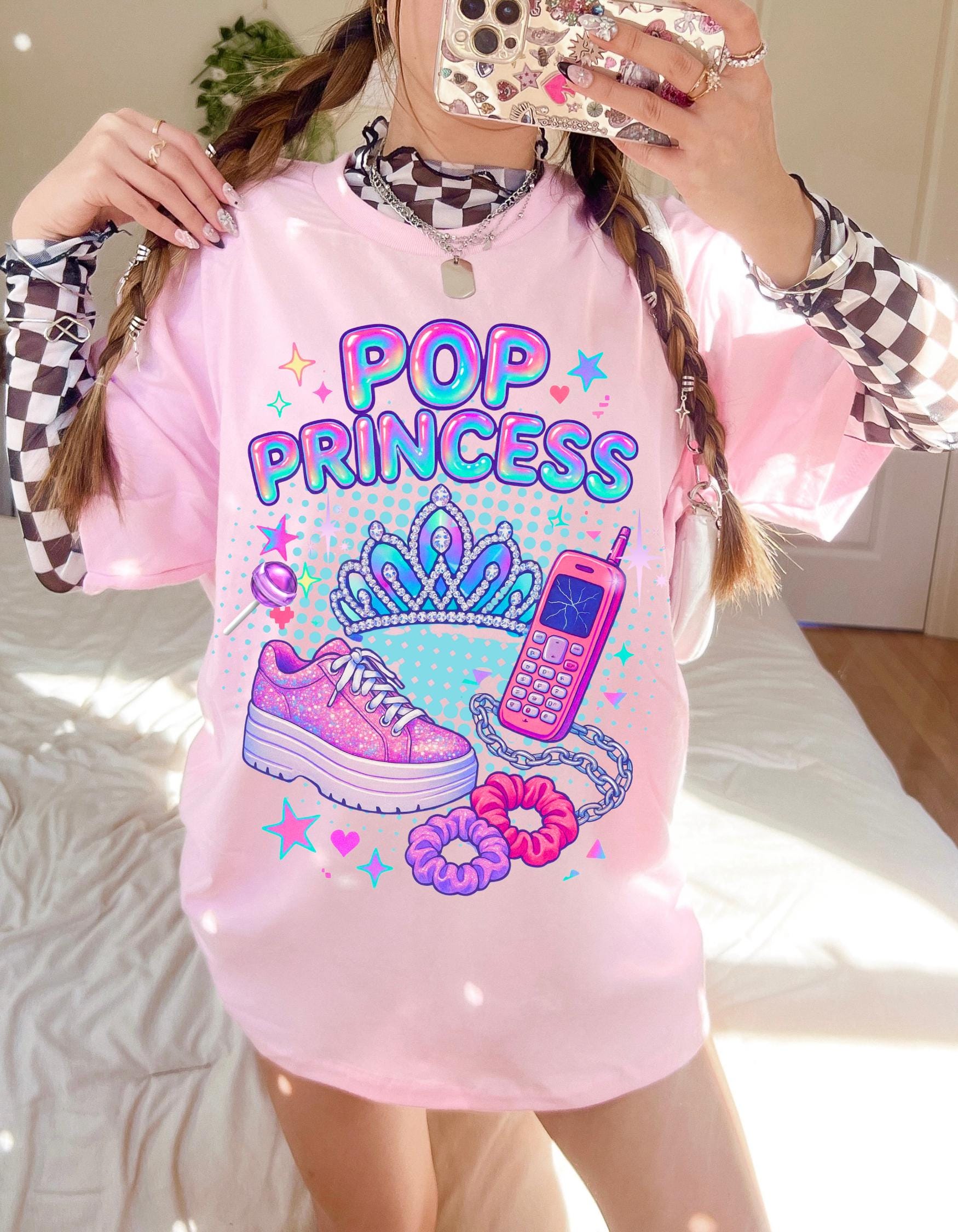 Retro Pop Princess Graphic Tee: Unisex Heavy Cotton Trendy Shirt - Vintage Music Lover Gift