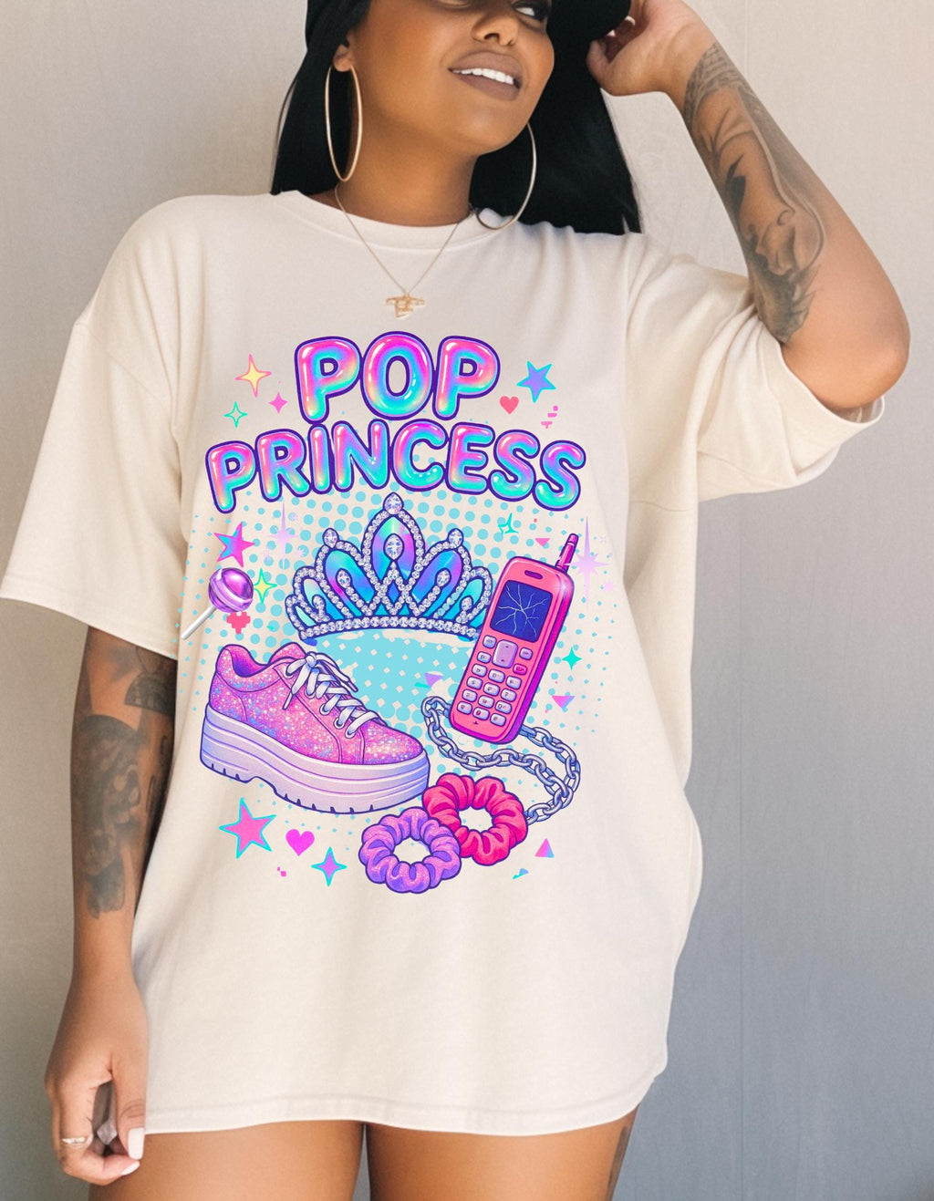 Retro Pop Princess Graphic Tee: Unisex Heavy Cotton Trendy Shirt - Vintage Music Lover Gift