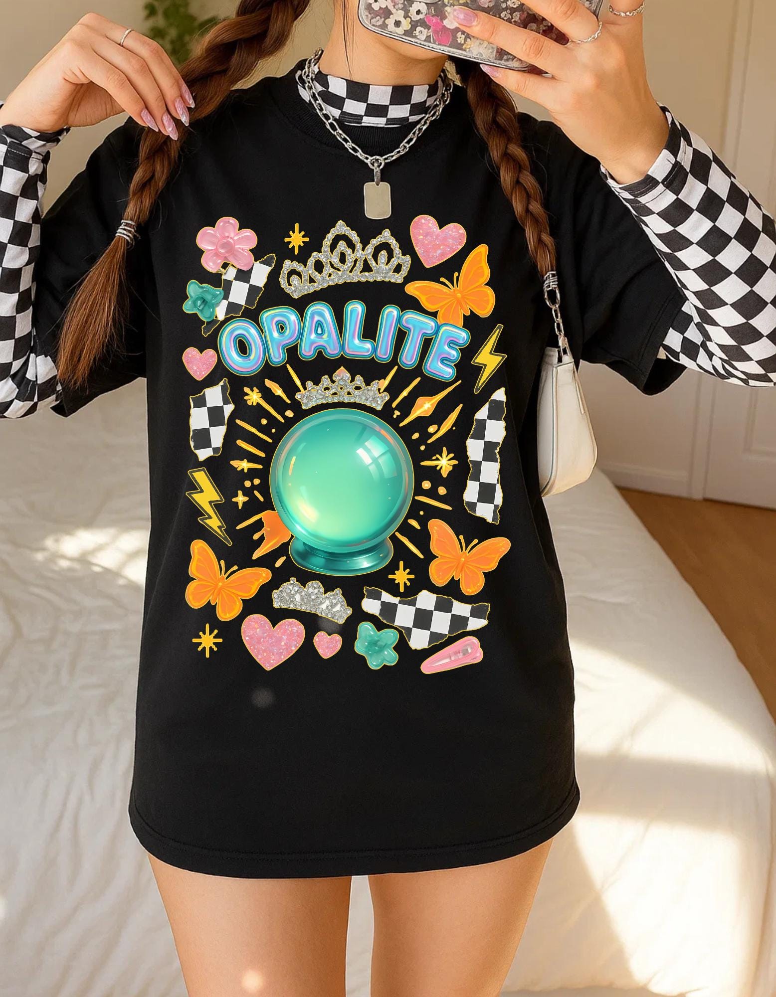 Vegas Showgirl T-Shirt: Opalite Cotton Unisex Tee