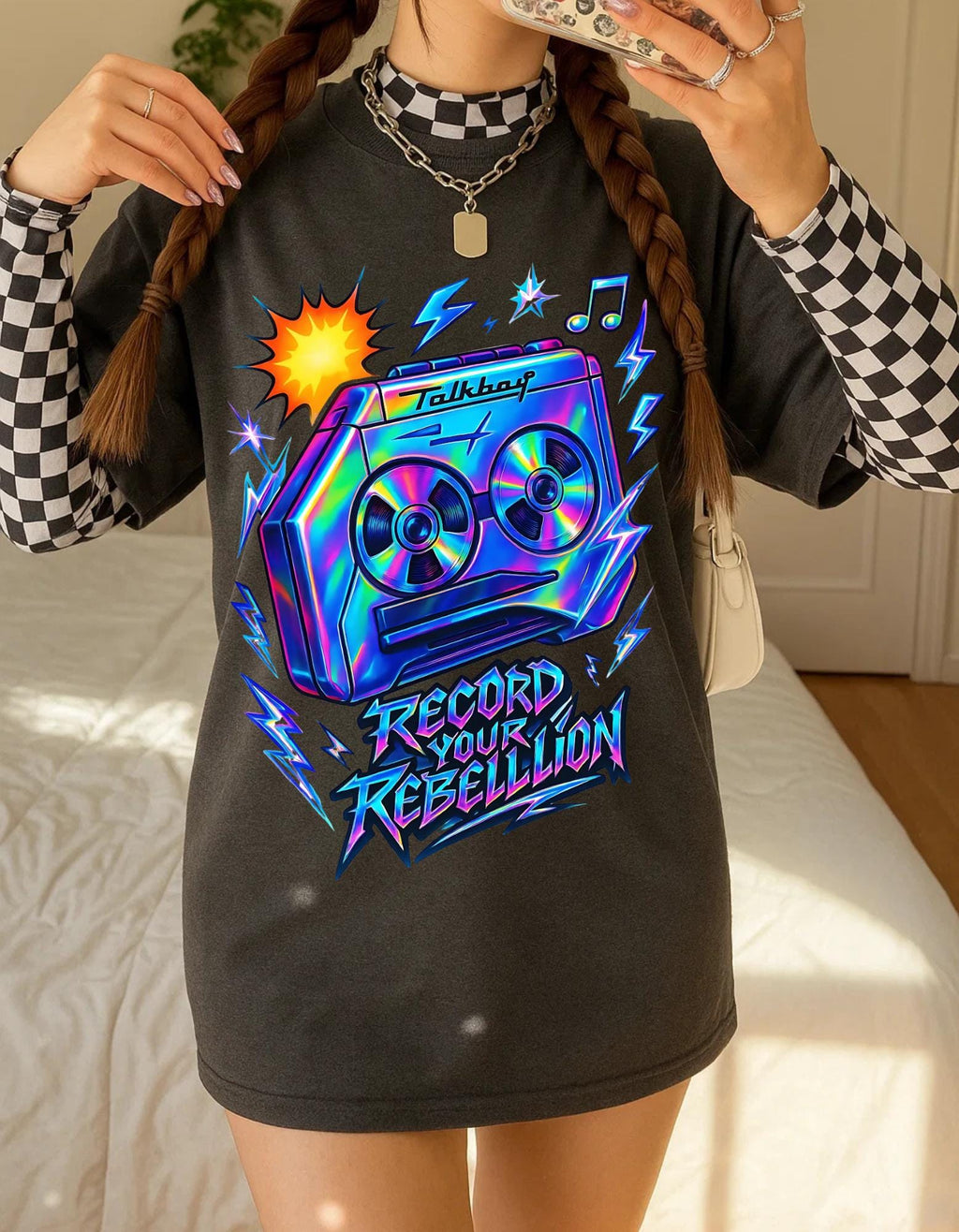Retro Music Rebel Graphic Tee: Unisex Cotton T-Shirt