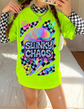 Y2K Neon Spiral Heavy Cotton Tee - 90s Retro Graphic Shirt