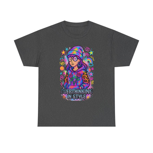Colorful Overthinking T-Shirt: Vibrant Graphic Cotton Tee