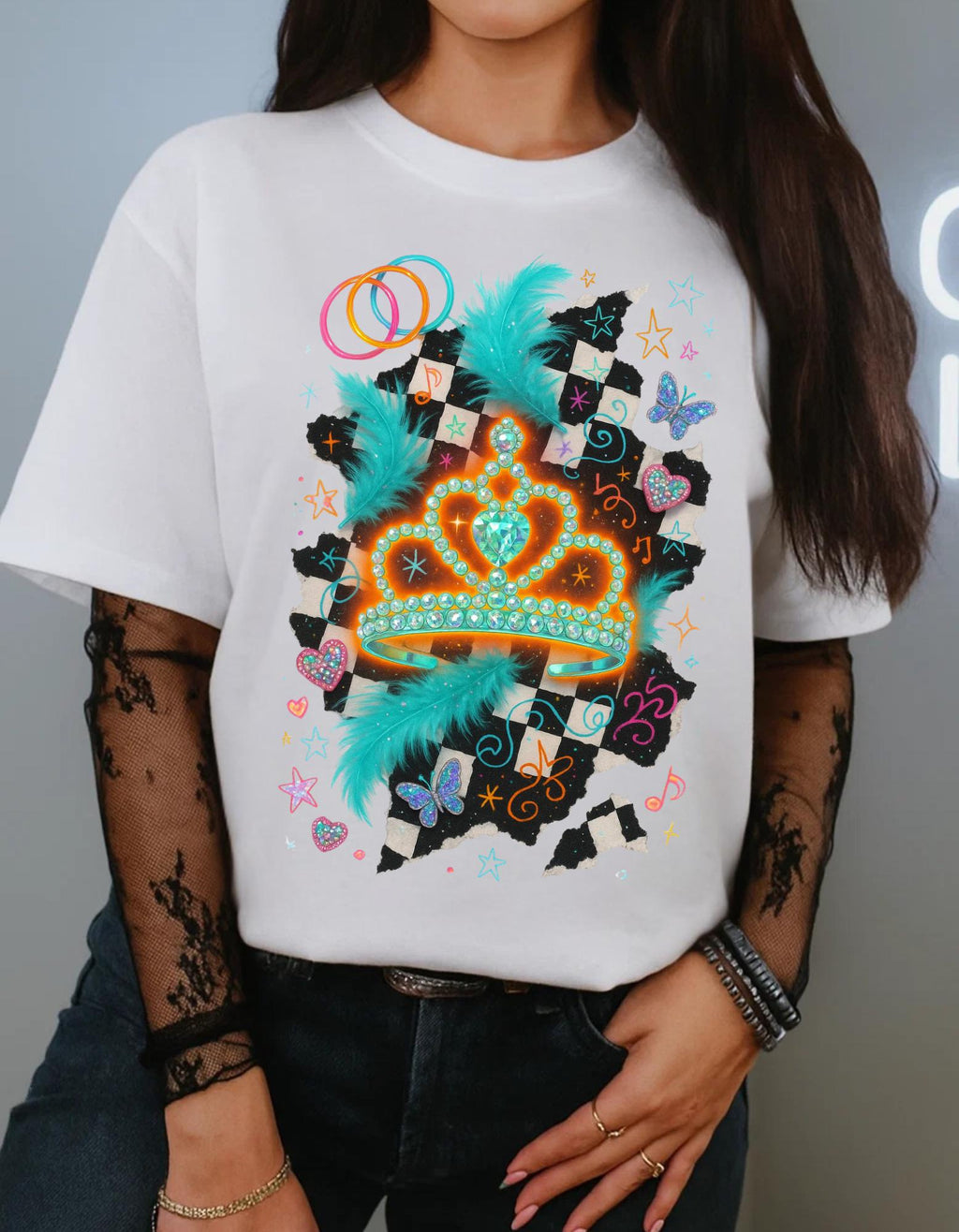 Y2K Showgirl Graphic Tee: 90s Retro Fashion
