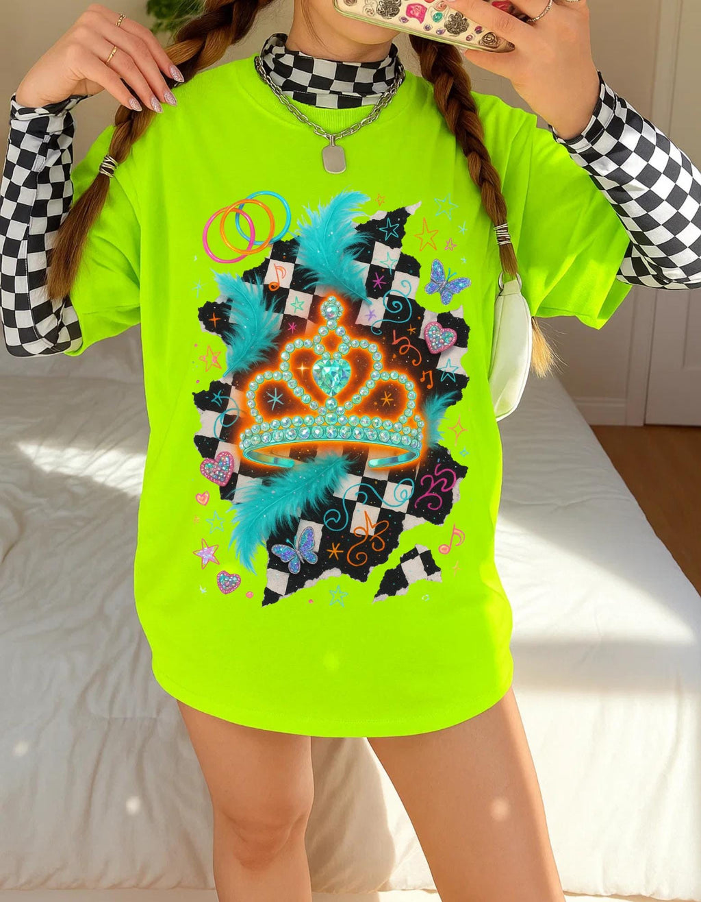 Y2K Showgirl Graphic Tee: 90s Retro Fashion