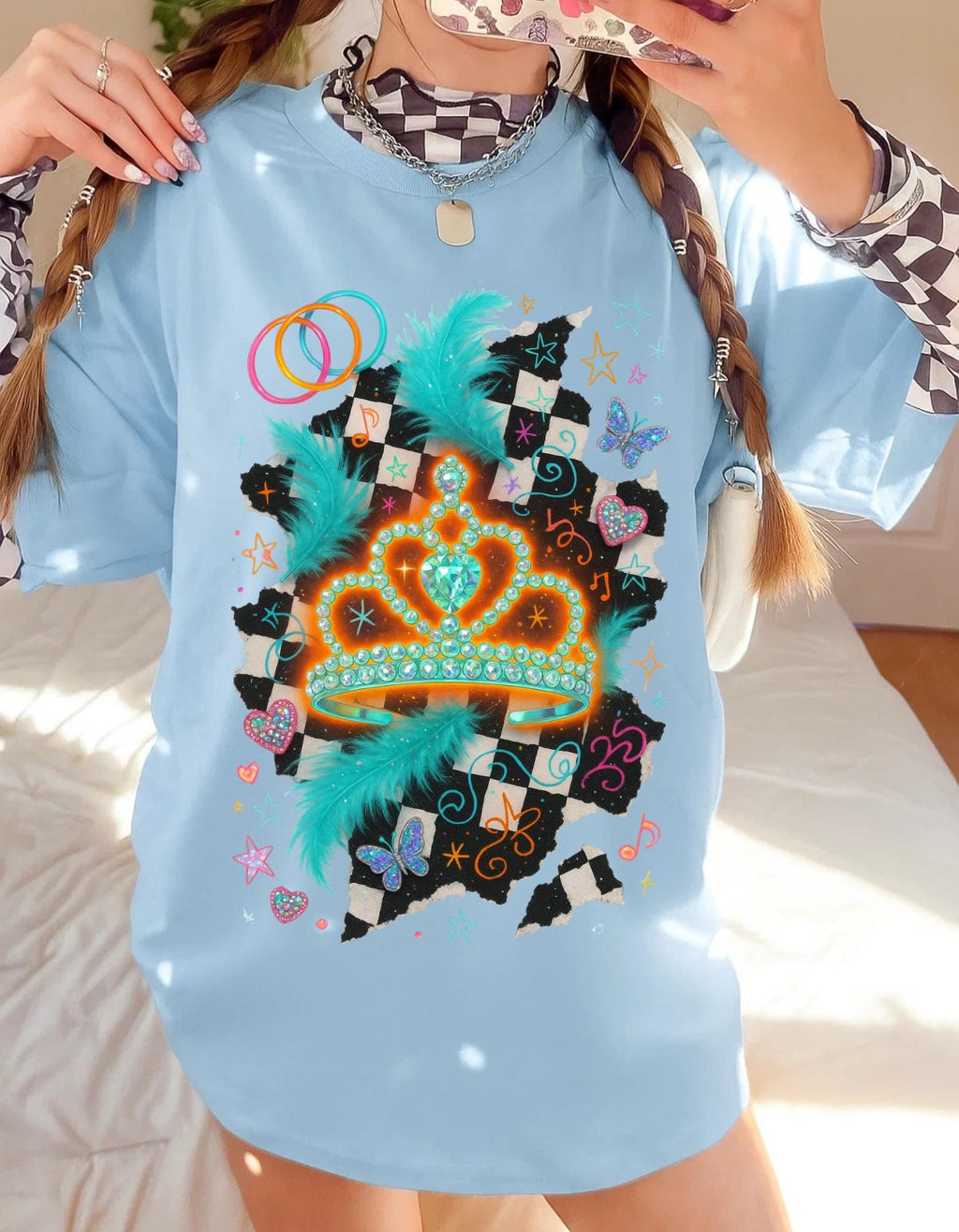 Y2K Showgirl Graphic Tee: 90s Retro Fashion