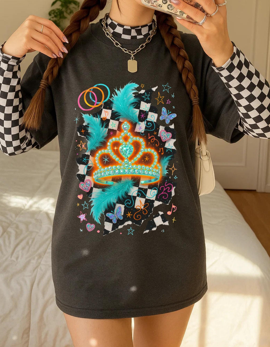 Y2K Showgirl Graphic Tee: 90s Retro Fashion