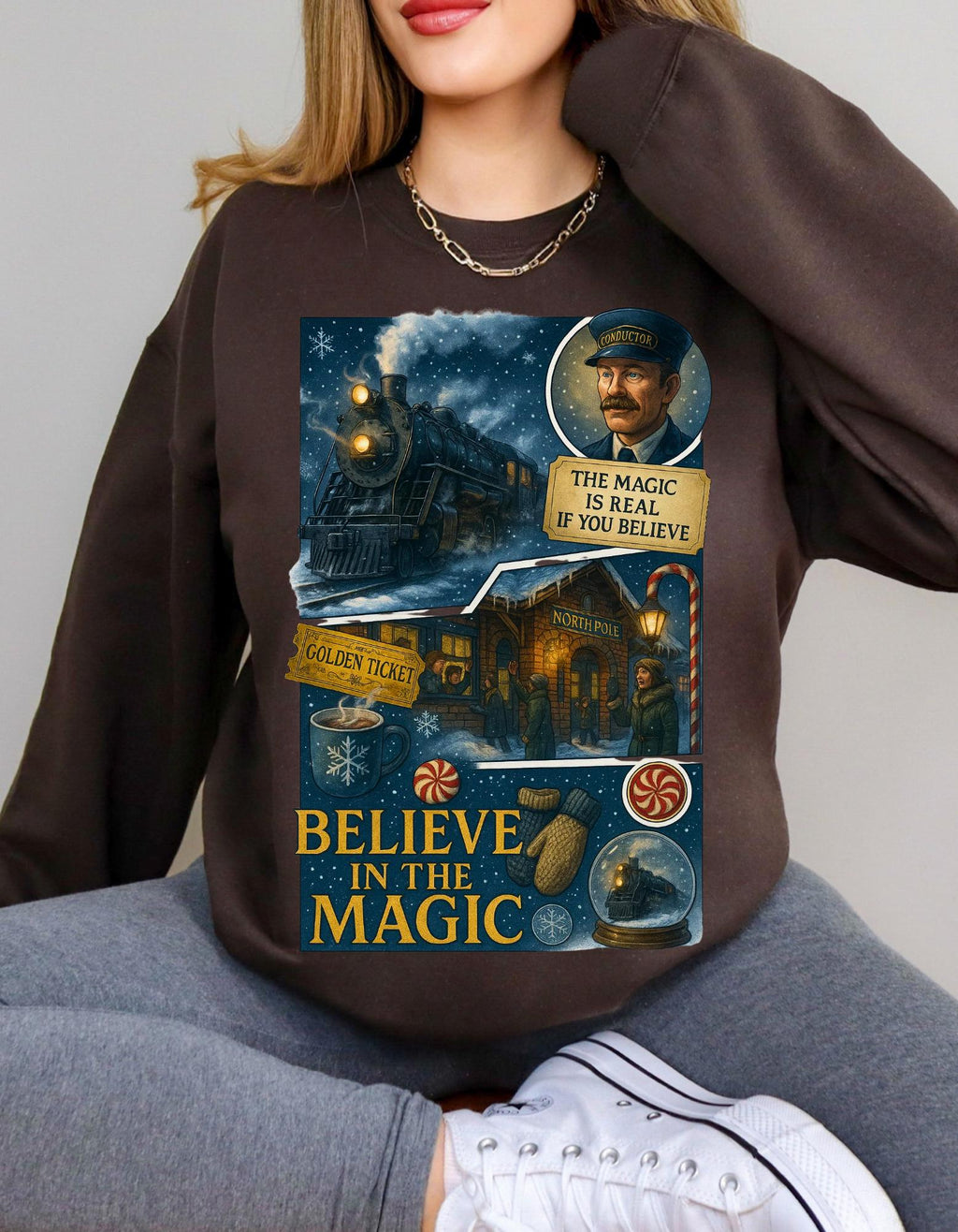 Nostalgic Magic-Themed Unisex Sweatshirt: Cozy Comfort Believe in Magic Gift for Him Her