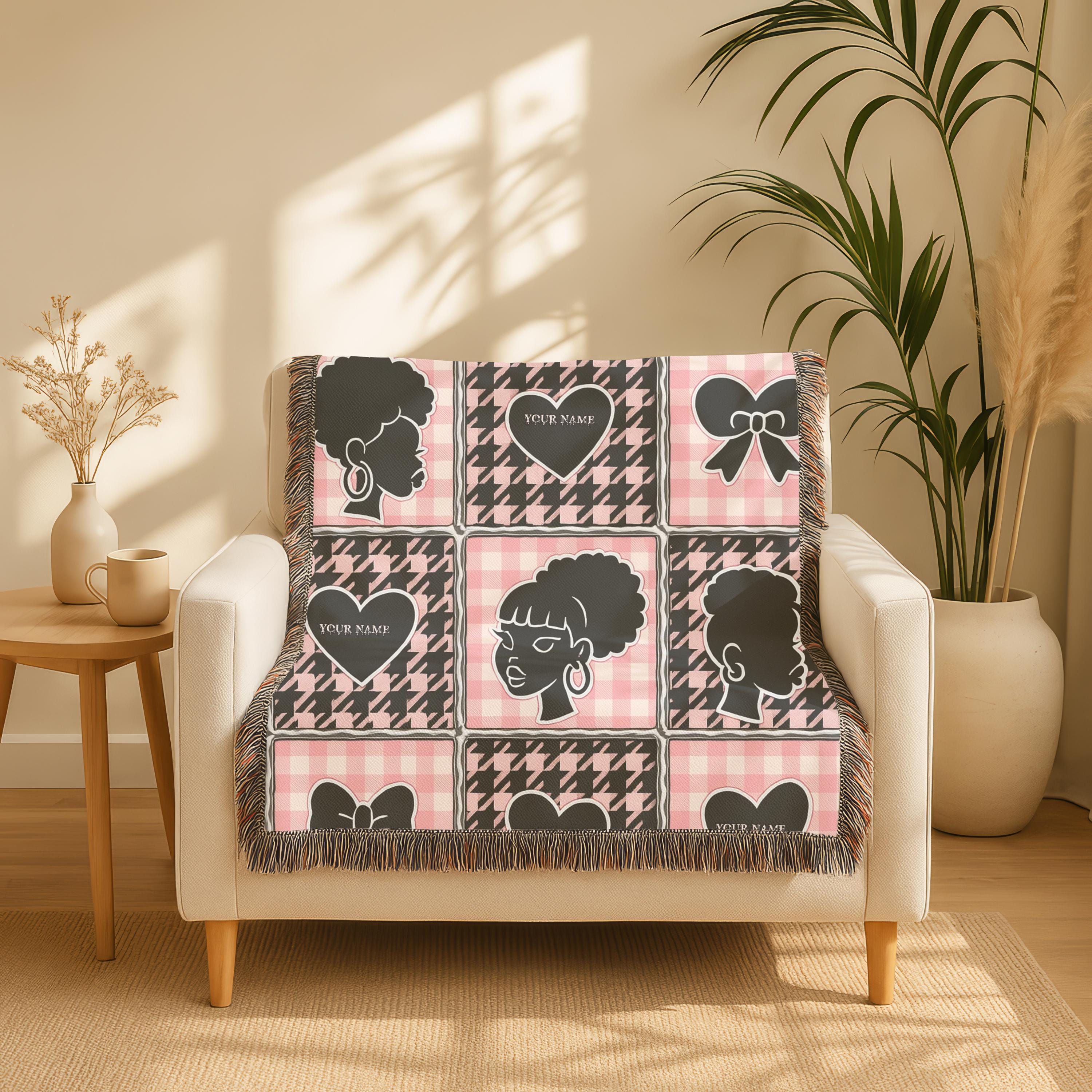 Charming Patterned Woven Blanket: Cozy Home Decor Throw for Living Room, Fall & Winter Comfort