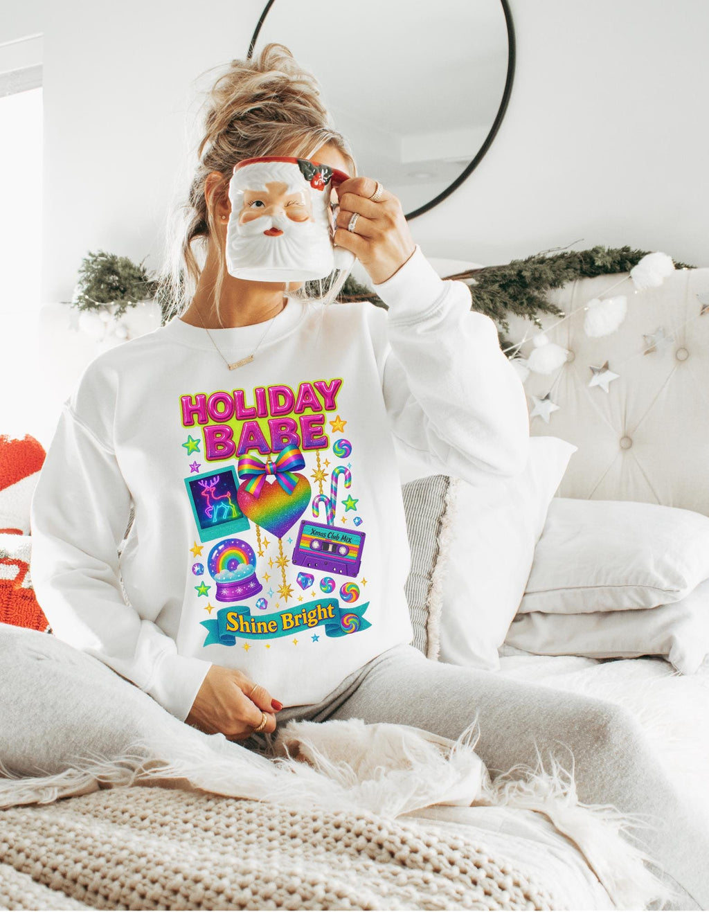 Shine Bright Holiday Sweatshirt: Unisex Crewneck Winter Fashion