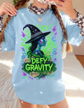 Neon Chrome Witch T-Shirt: Retro-Futuristic Magic Tee