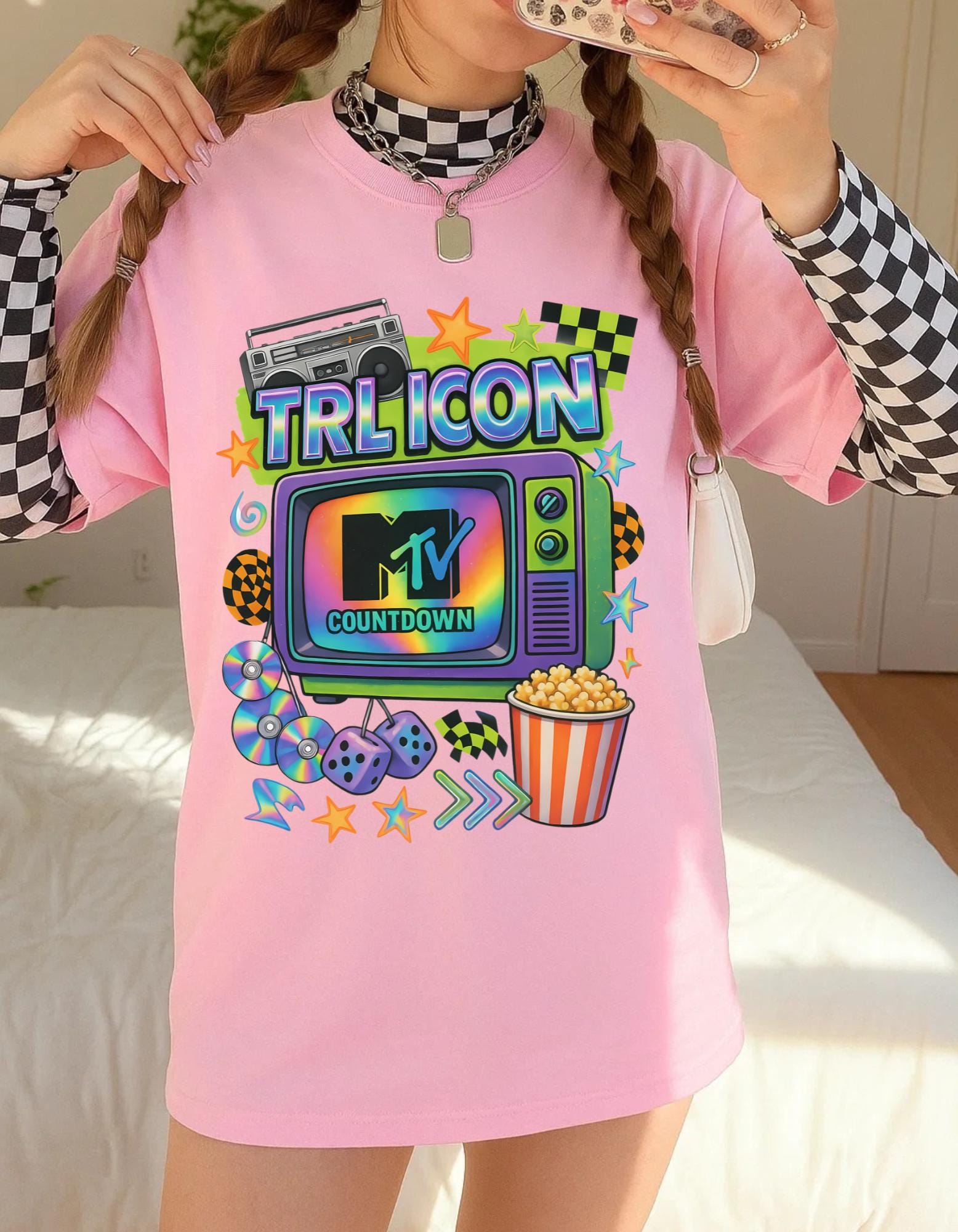 Retro Music Countdown Tee: 90s Pop Nostalgia Graphic Shirt