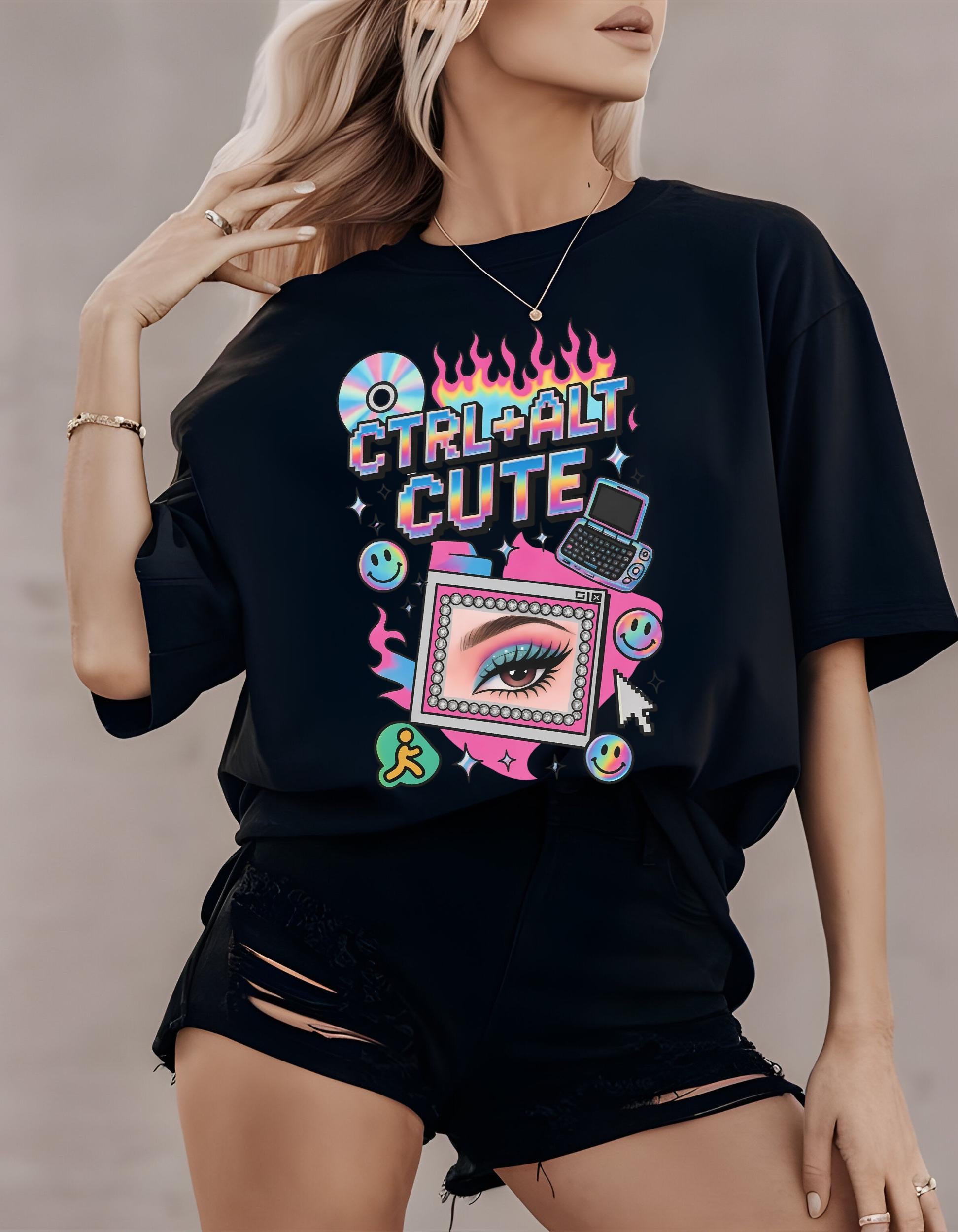 Retro 90s Graphic T-Shirt Unisex Cotton Tee Vintage Inspired Casual Streetwear Alternative Fashion
