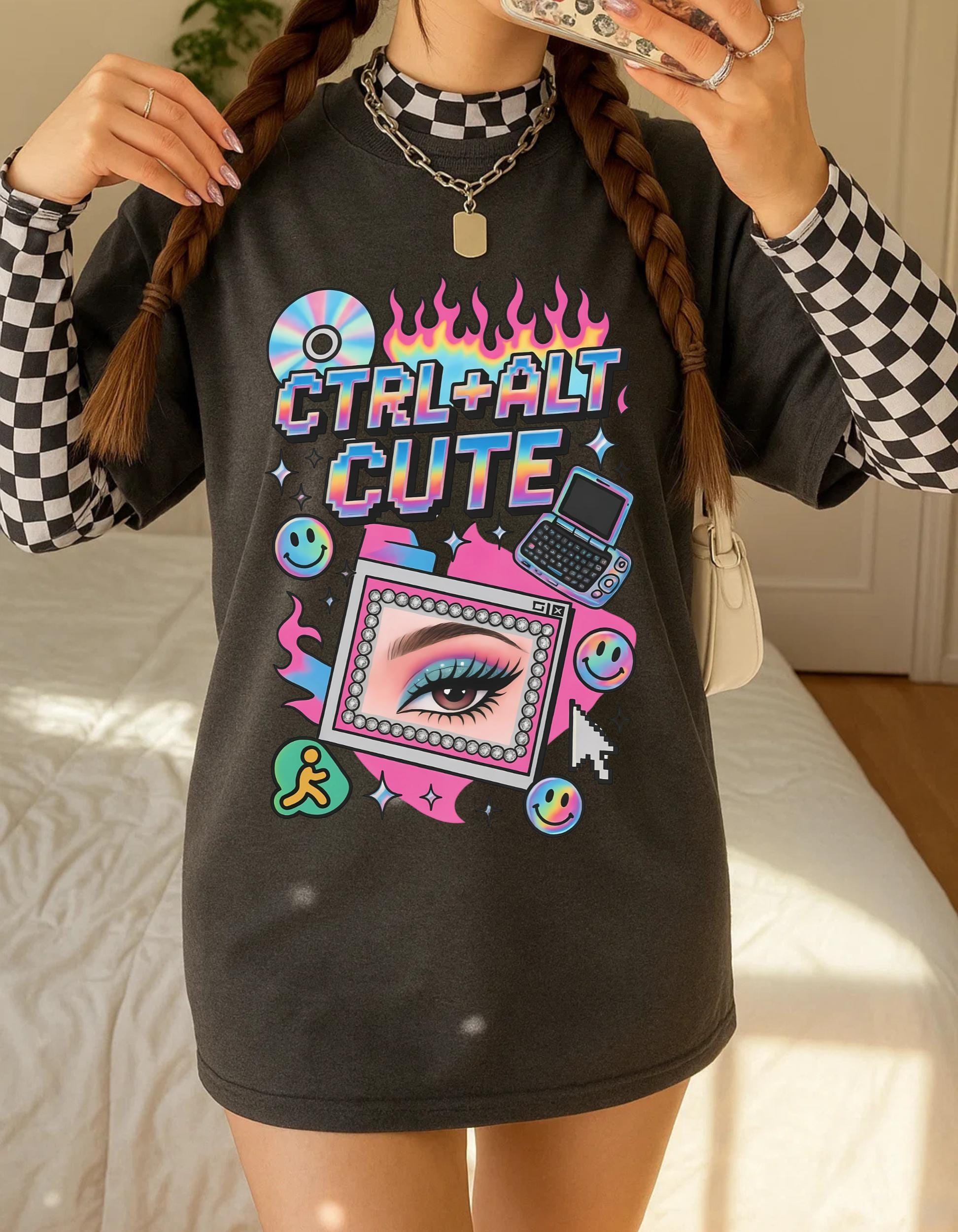 Retro 90s Graphic T-Shirt Unisex Cotton Tee Vintage Inspired Casual Streetwear Alternative Fashion