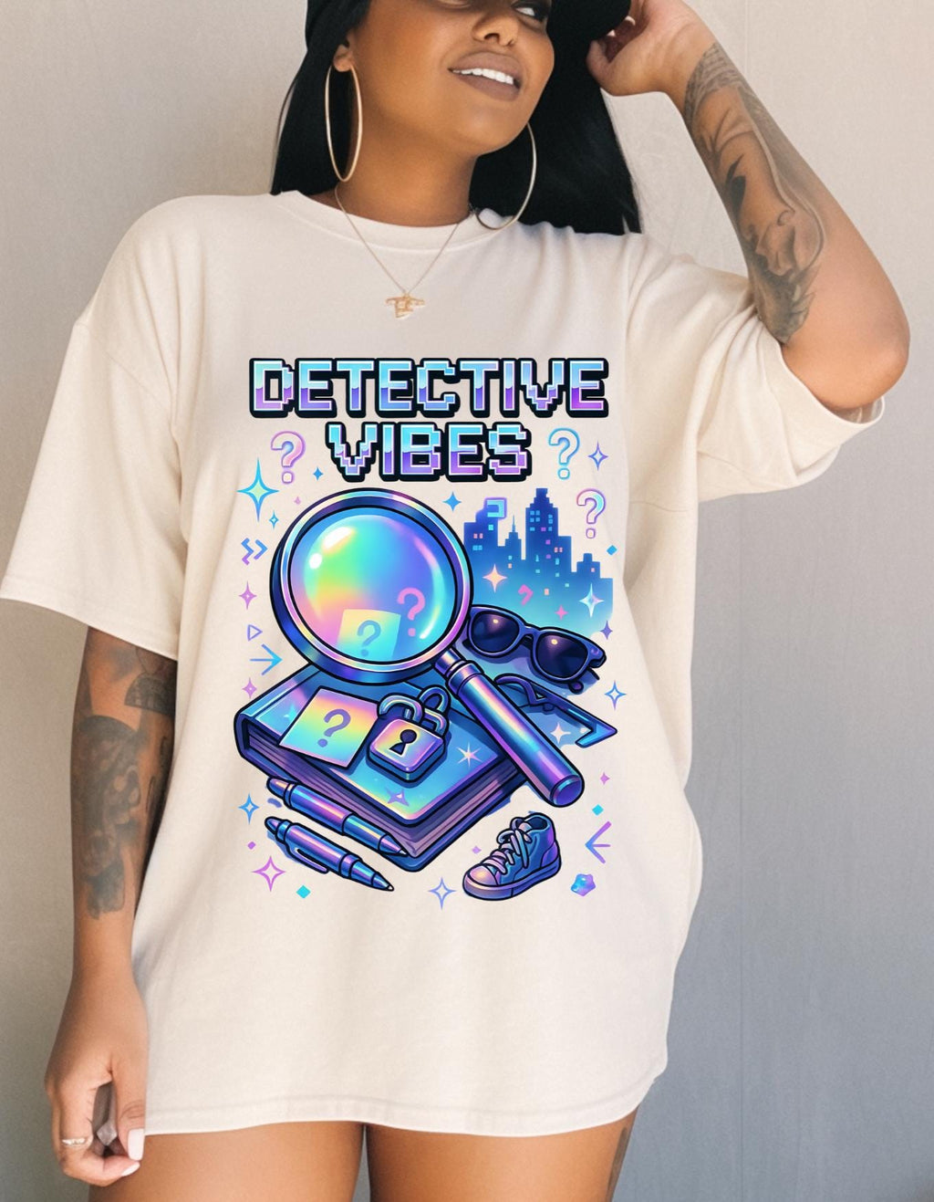 Y2K Detective Graphic Tee: Retro Sleuth Mystery Shirt Crime Fan Gift Unisex Cotton Apparel