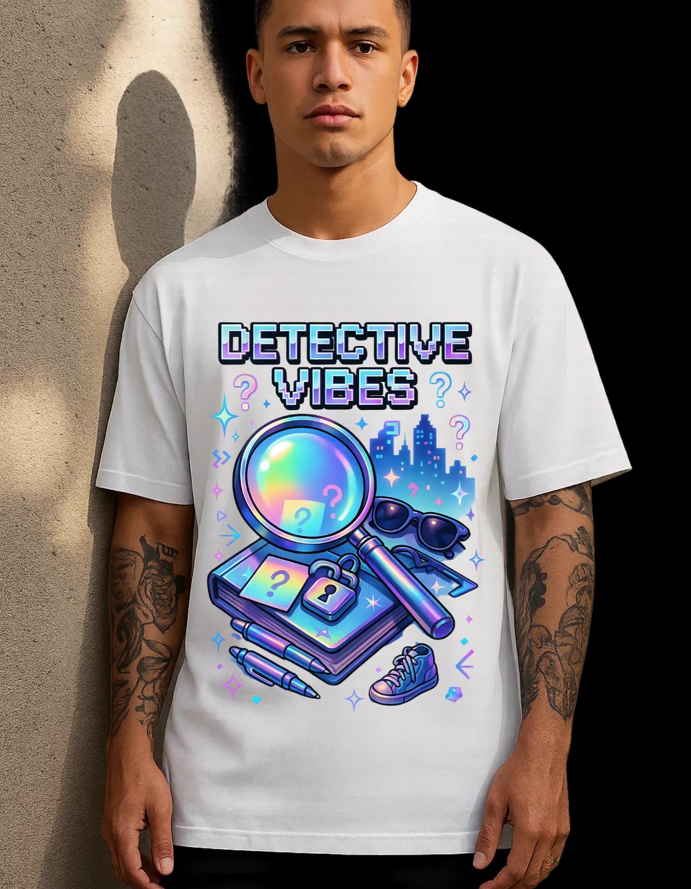 Y2K Detective Graphic Tee: Retro Sleuth Mystery Shirt Crime Fan Gift Unisex Cotton Apparel