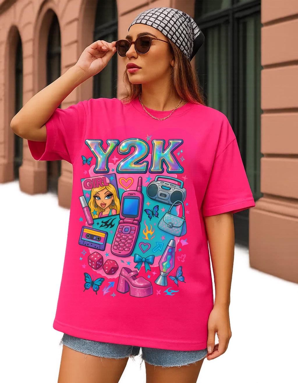 Y2K Graphic Tee: Retro 2000s Heavy Cotton Unisex Shirt - Nostalgic Streetwear Fashion Gift