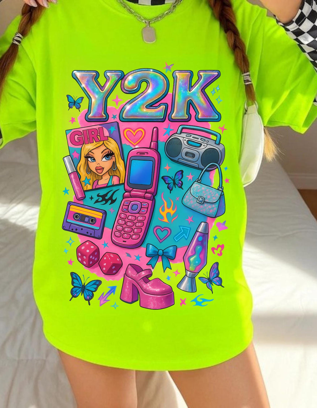 Y2K Graphic Tee: Retro 2000s Heavy Cotton Unisex Shirt - Nostalgic Streetwear Fashion Gift