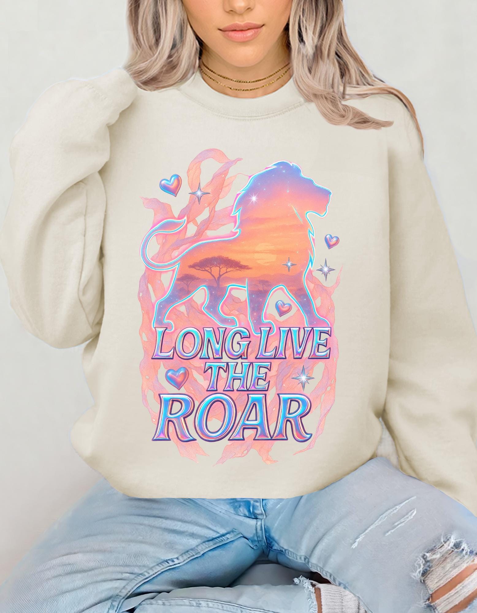 Long Live The Roar Sweatshirt: Unisex Cotton-Poly Blend