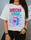 Y2K Neon Chrome Font Tee: Bedazzled 90s Retro Shirt