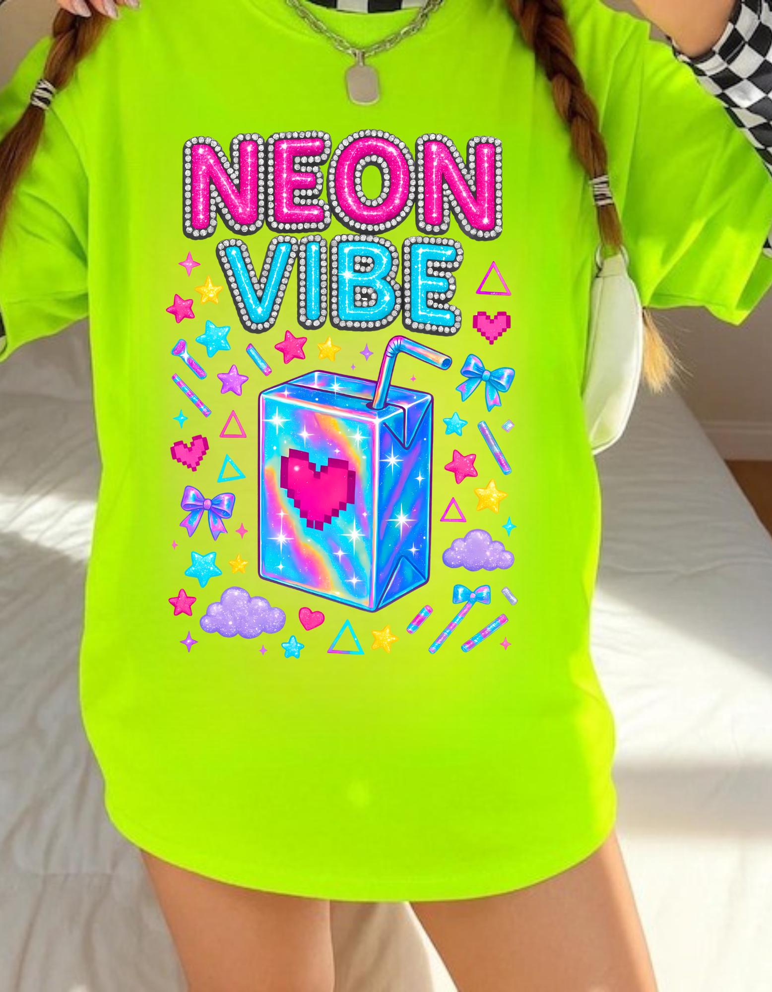 Y2K Neon Chrome Font Tee: Bedazzled 90s Retro Shirt