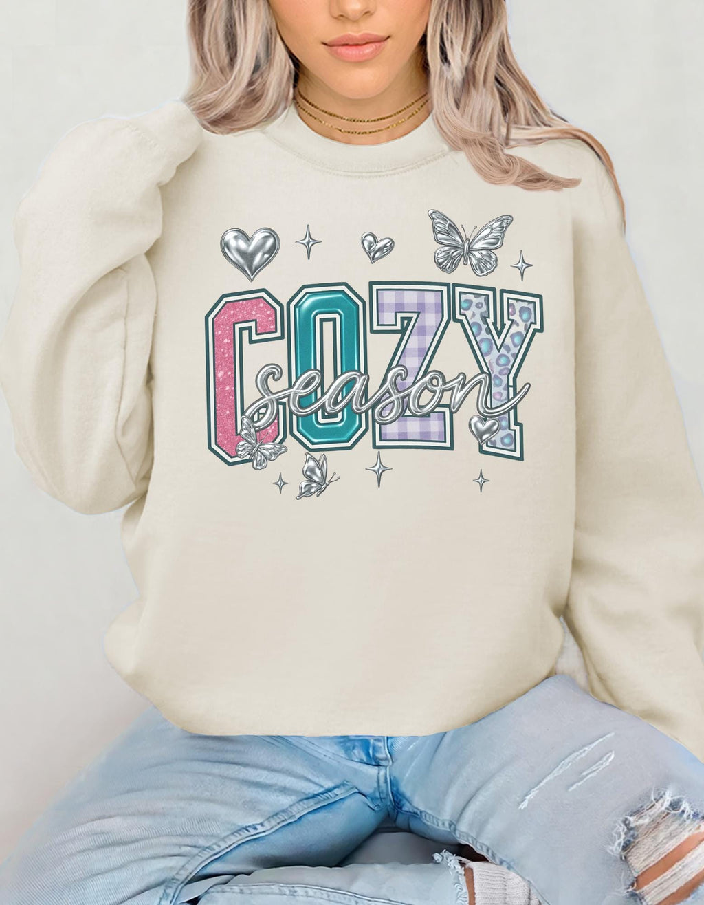 Cozy Season Unisex Crewneck Sweatshirt: Comfortable Cotton-Poly Blend for Casual Wear
