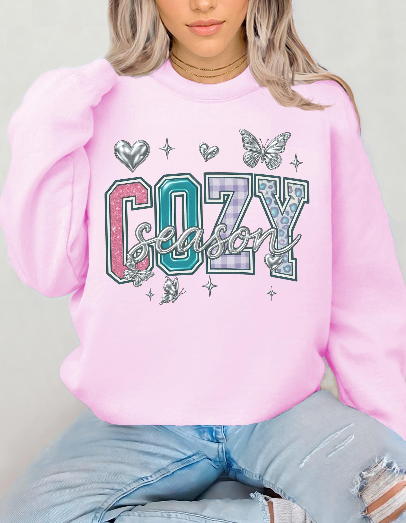 Cozy Season Unisex Crewneck Sweatshirt: Comfortable Cotton-Poly Blend for Casual Wear