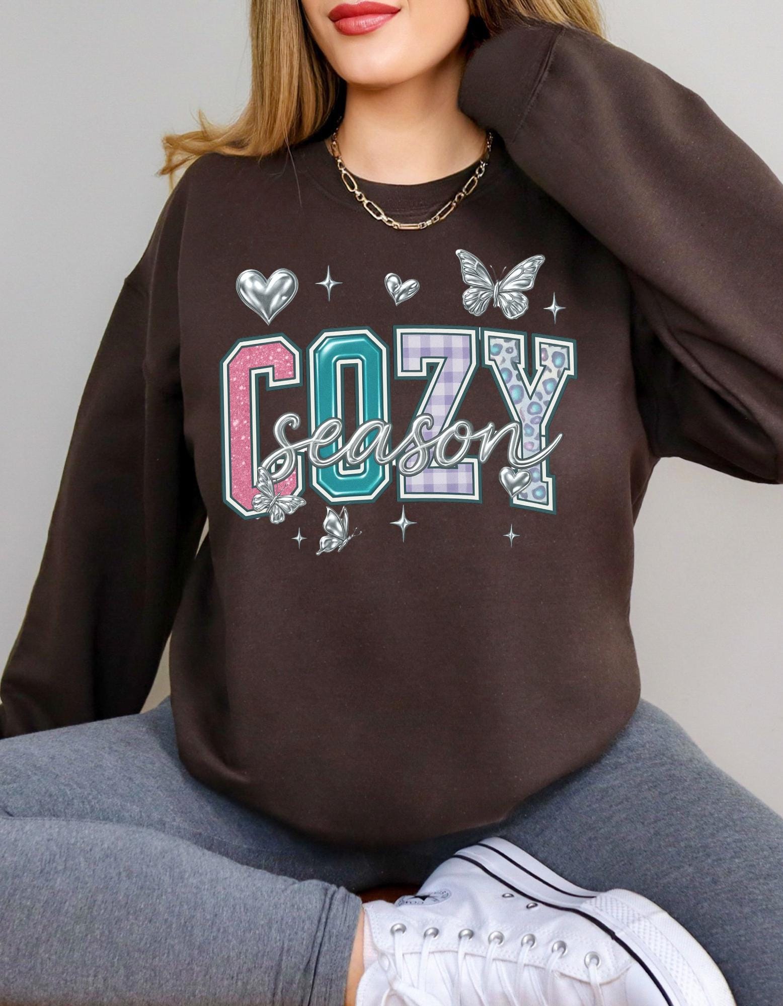 Cozy Season Unisex Crewneck Sweatshirt: Comfortable Cotton-Poly Blend for Casual Wear