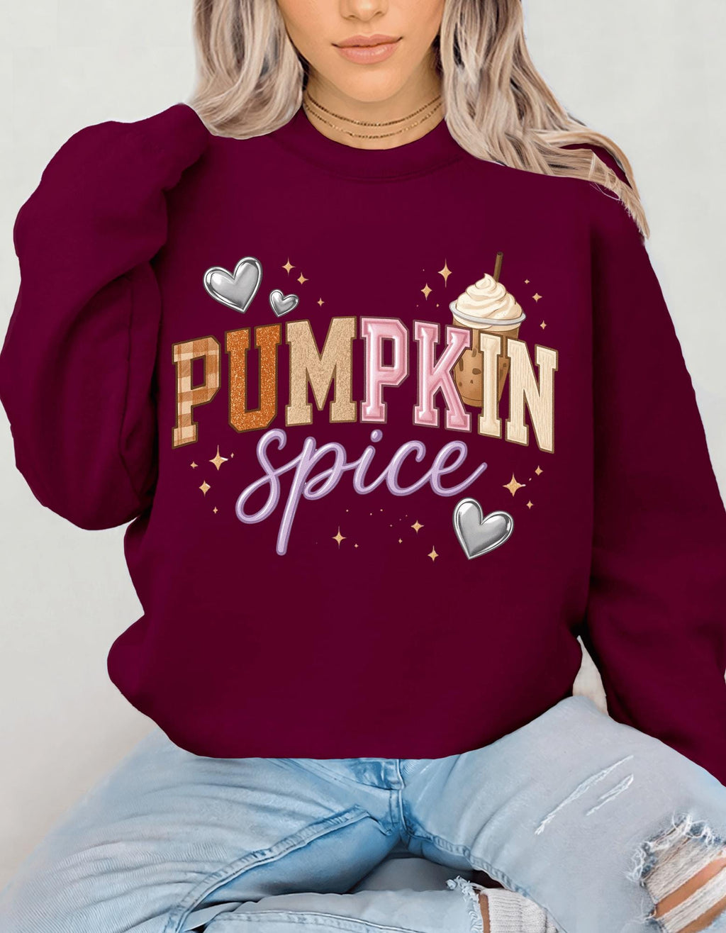 Cozy Autumn Pumpkin Spice Crewneck Sweatshirt - Trendy Fall Vibes Apparel for Seasonal Lovers