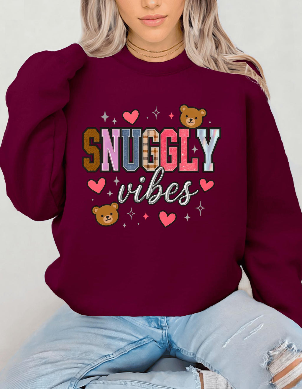 Unisex Snuggly Vibes Crewneck: Cozy Comfort Sweatshirt for Casual Lounging & Everyday Wear