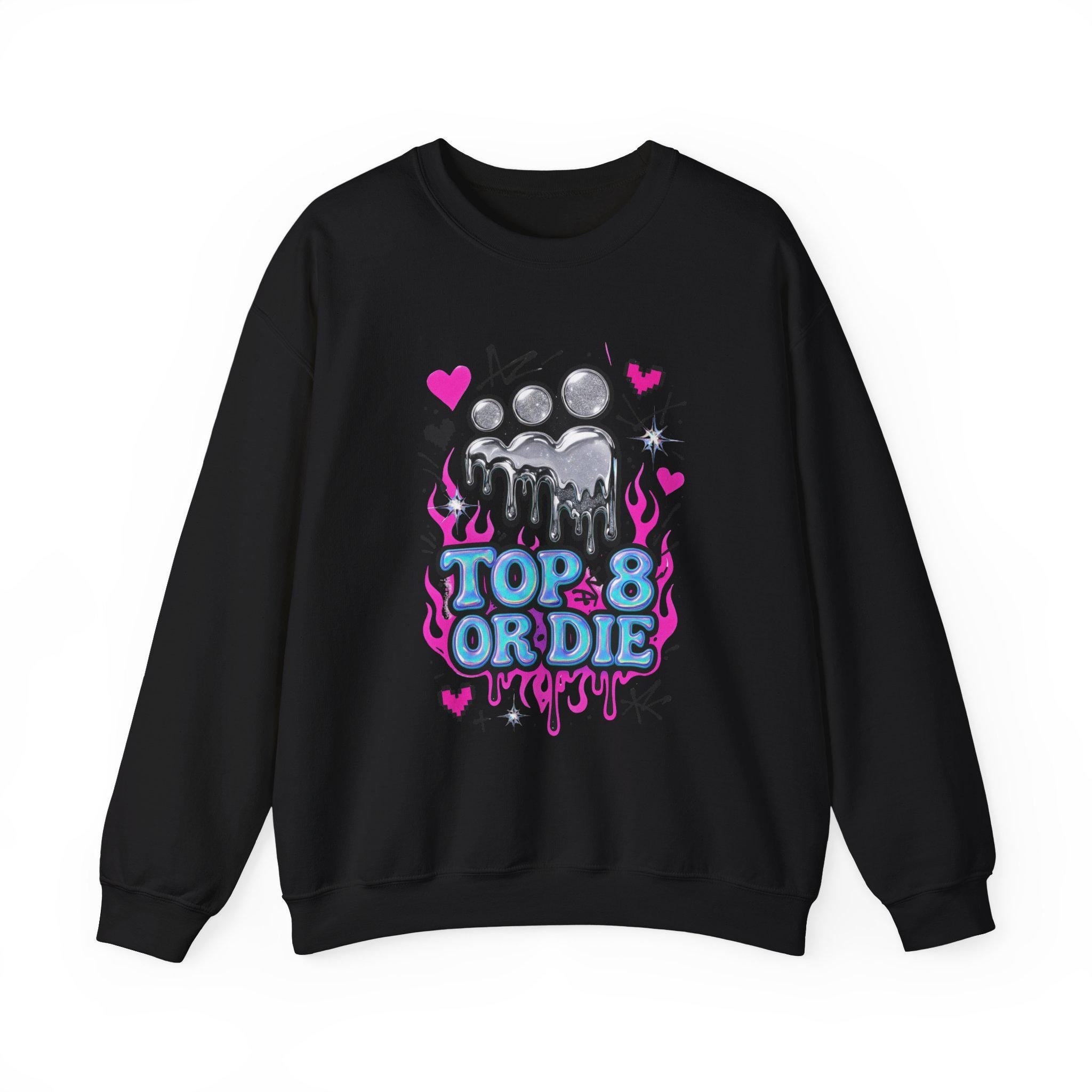Retro MySpace Top 8 Sweatshirt: Y2K Nostalgia Social Media Throwback Fashion Unisex Pullover