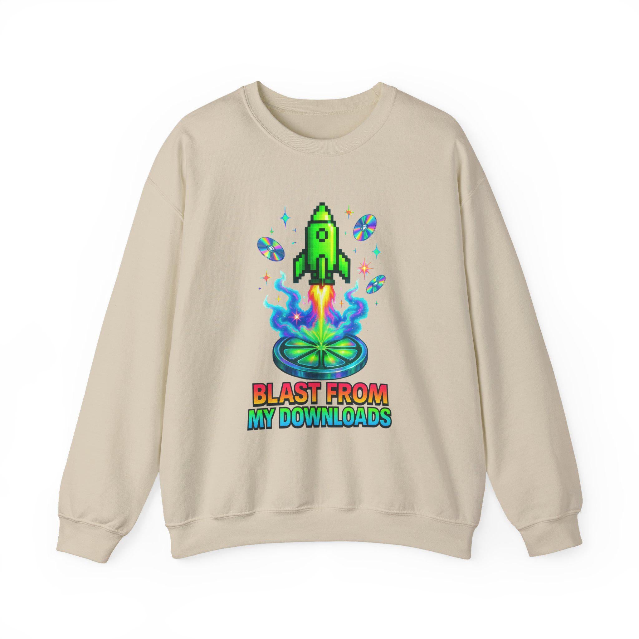 90s Rocket Graphic Sweatshirt: Retro Music Lover Pullover