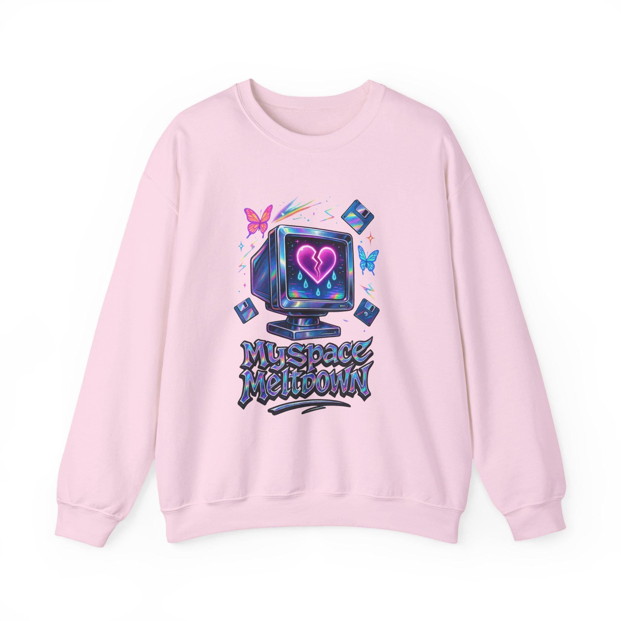 Vintage '90s Myspace Meltdown Sweatshirt: Retro Tech Geek Pullover