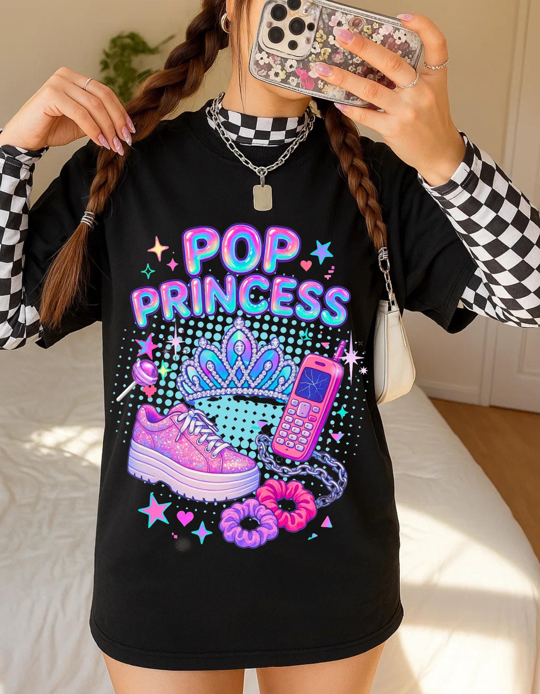 Retro Pop Princess Graphic Tee: Unisex Heavy Cotton Trendy Shirt - Vintage Music Lover Gift