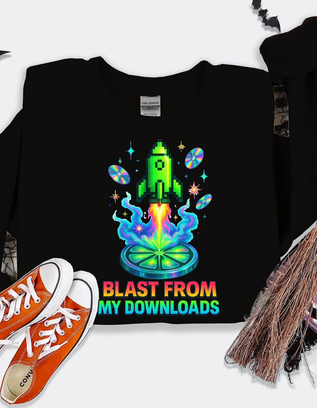 90s Rocket Graphic Sweatshirt: Retro Music Lover Pullover