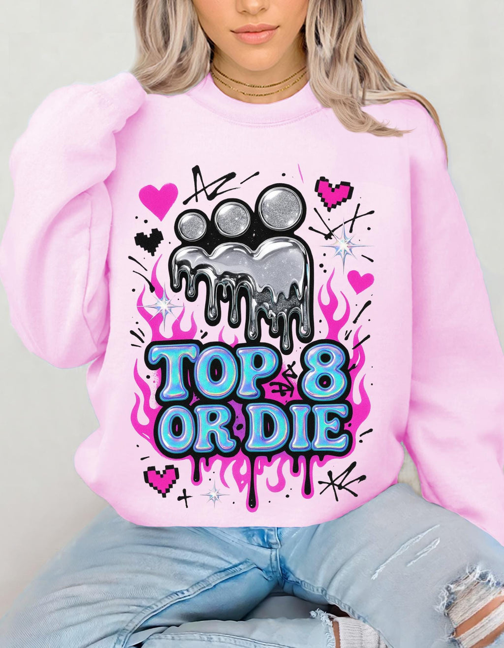 Retro MySpace Top 8 Sweatshirt: Y2K Nostalgia Social Media Throwback Fashion Unisex Pullover