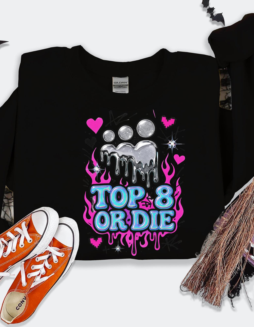 Retro MySpace Top 8 Sweatshirt: Y2K Nostalgia Social Media Throwback Fashion Unisex Pullover