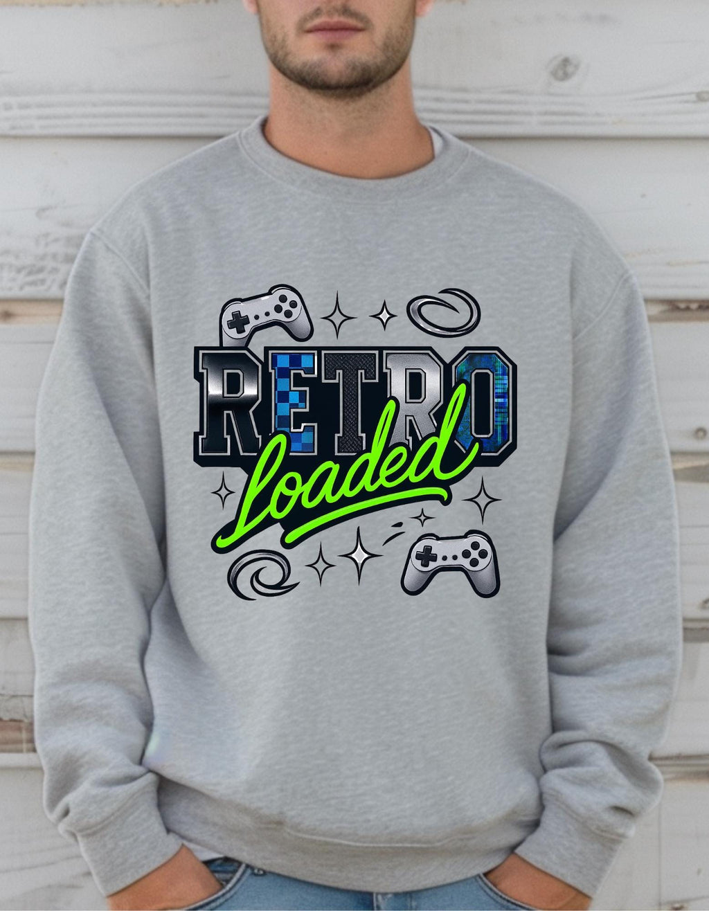 Vintage Gamer Crewneck Sweatshirt: Unisex Cozy Cotton Blend for Retro Gaming Enthusiasts