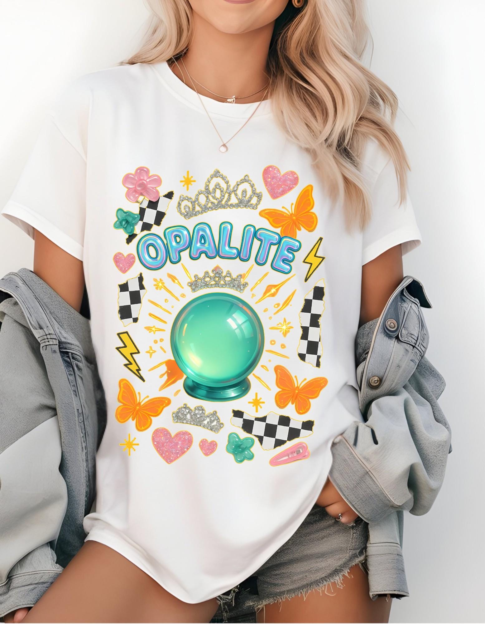 Vegas Showgirl T-Shirt: Opalite Cotton Unisex Tee