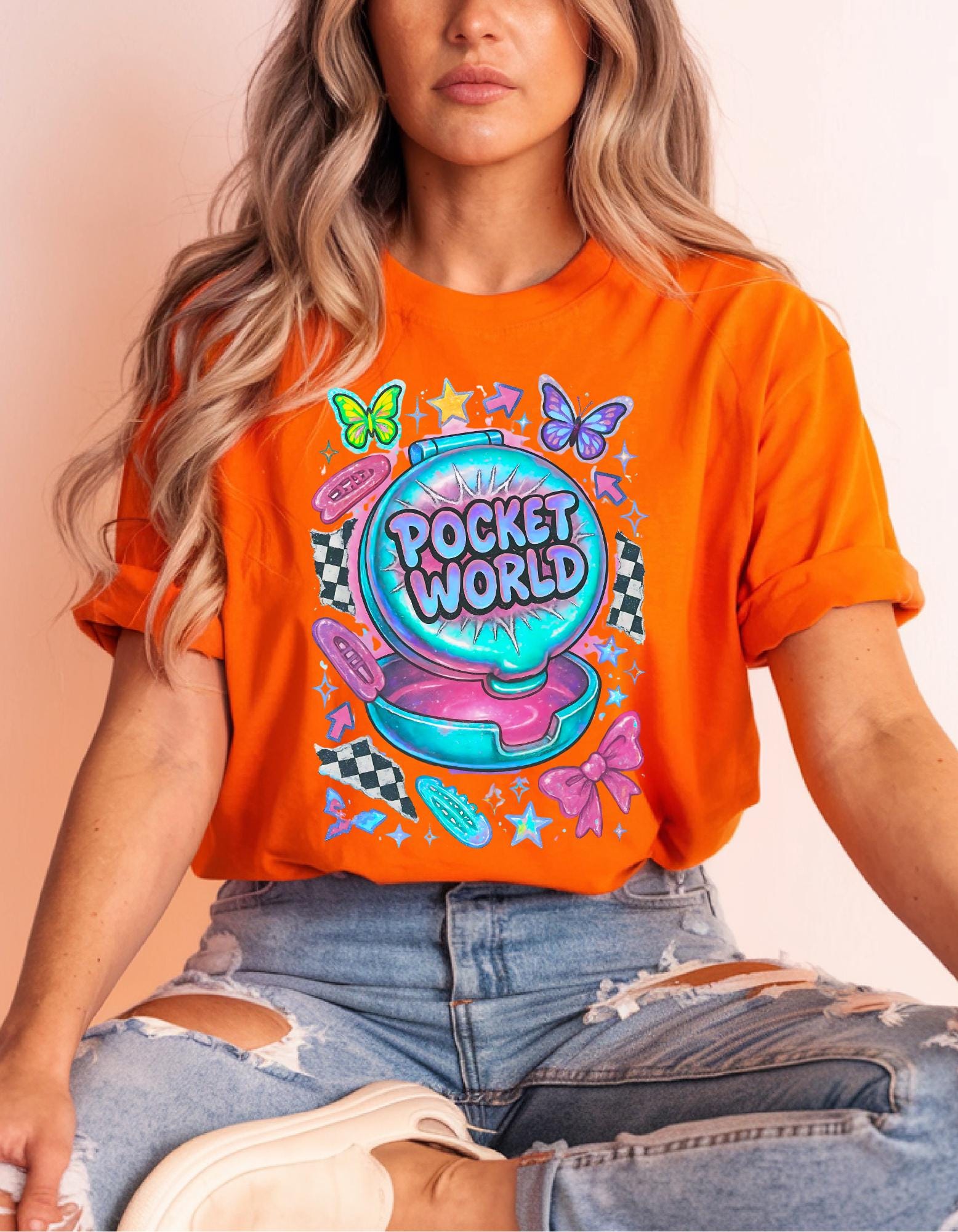 Butterfly & Star Graphic Tee: Unisex Heavy Cotton Summer Shirt